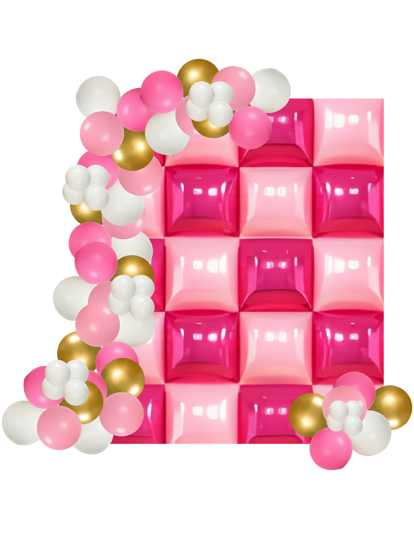 Foil Balloon Wall Backdrop with Double Garland