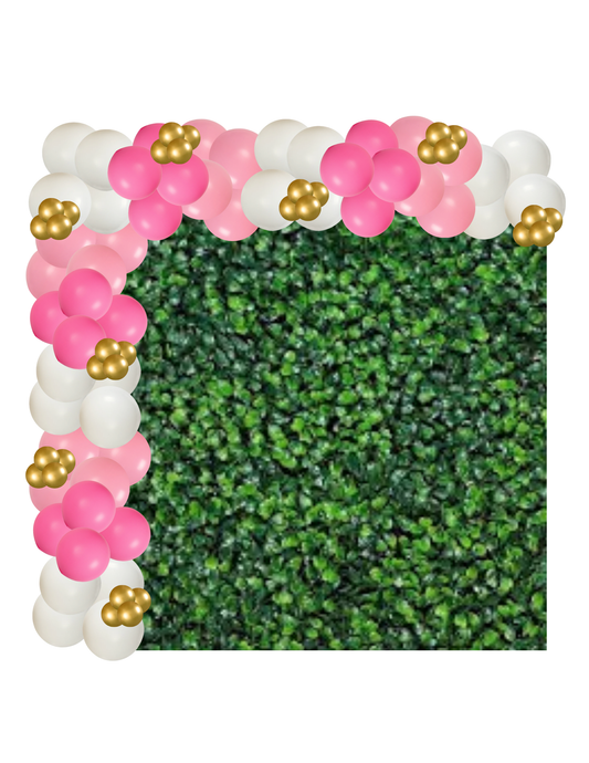 Grass Wall Backdrop with Organic Garland